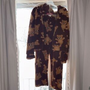 Fashion Nova Brown Bear Kids Pajama Set